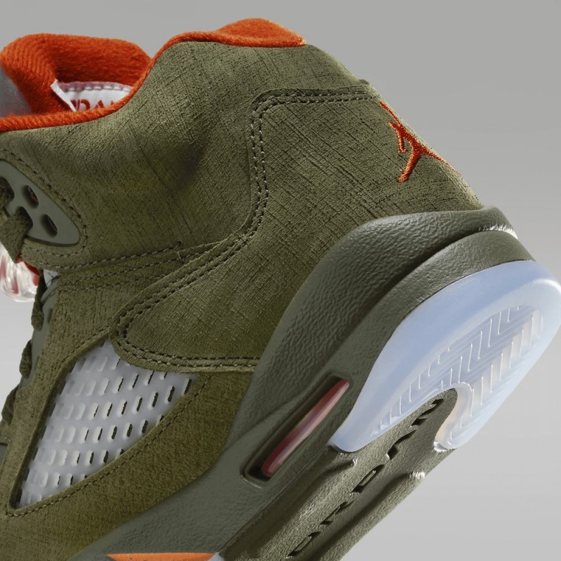 Nike Air Jordan 5 Retro Lasten Kengät Oliivinvihreä Oranssi | 397YJUQAR