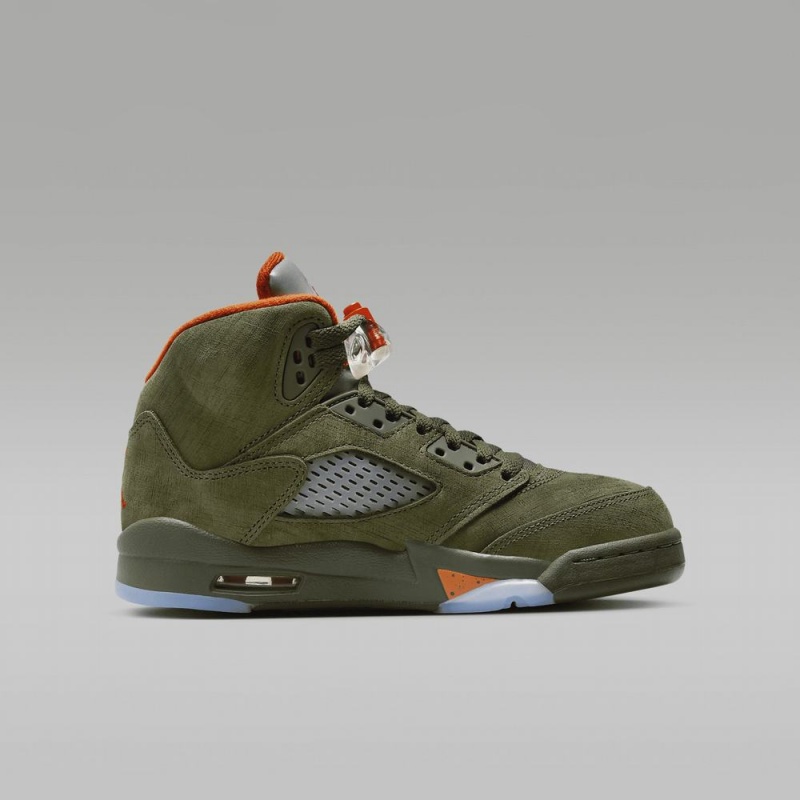 Nike Air Jordan 5 Retro Lasten Kengät Oliivinvihreä Oranssi | 397YJUQAR