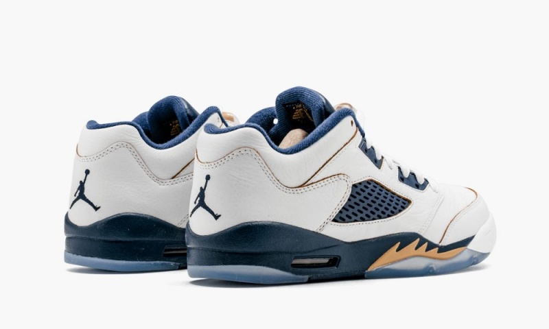 Nike Air Jordan 5 Retro Low (GS) Lasten Kengät Valkoinen Metal Kultaiset Laivastonsininen | 785CBFGMA