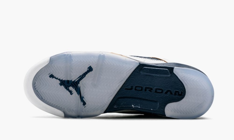 Nike Air Jordan 5 Retro Low (GS) Lasten Kengät Valkoinen Metal Kultaiset Laivastonsininen | 785CBFGMA