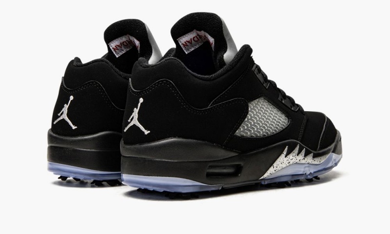Nike Air Jordan 5 Retro Low Golf 'Black Metallic' Miesten Kengät Mustat Metal Hopea Punainen | 846WVIYRA