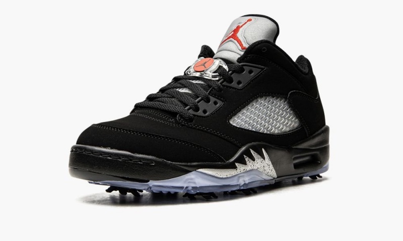 Nike Air Jordan 5 Retro Low Golf 'Black Metallic' Miesten Kengät Mustat Metal Hopea Punainen | 846WVIYRA