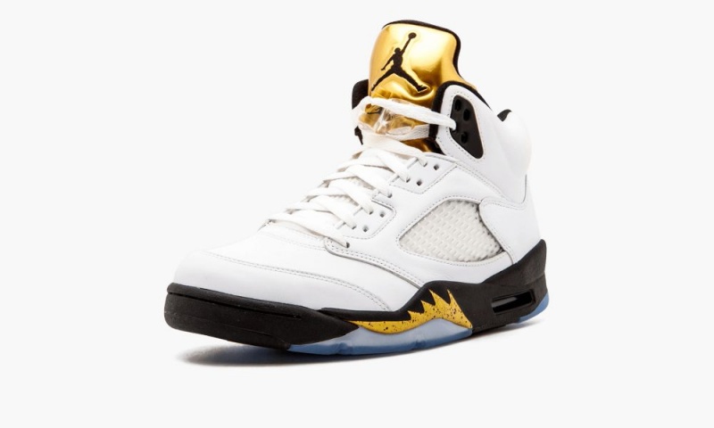 Nike Air Jordan 5 Retro 'Olympic Gold Medal' Miesten Kengät Valkoinen Mustat Kultaiset | 278CALPIB