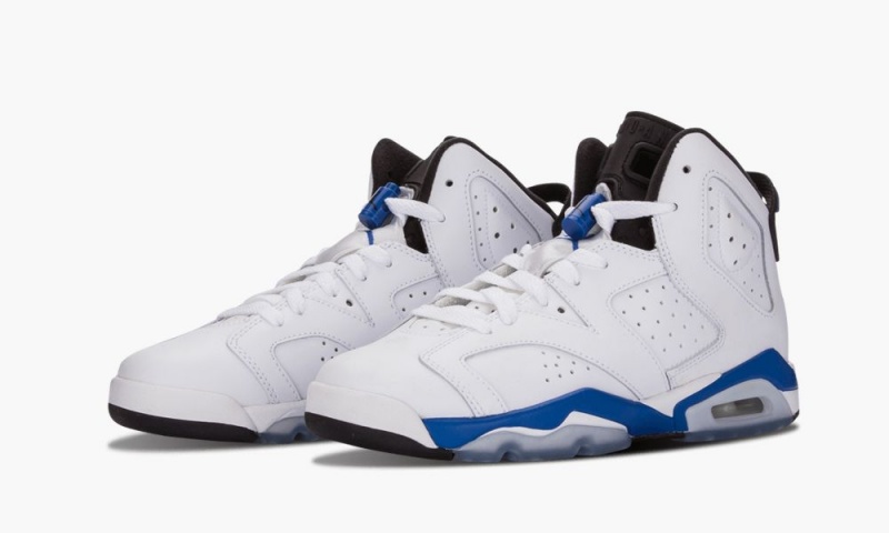 Nike Air Jordan 6 Retro BG \'Urheilu Blue\' Lasten Kengät Valkoinen Sininen Mustat | 819GFDKLZ