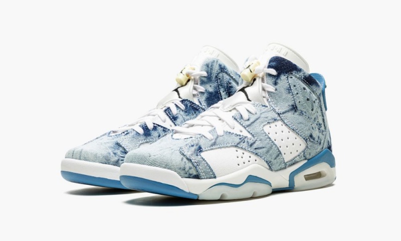 Nike Air Jordan 6 Retro GS 'Washed Denim' Lasten Kengät Valkoinen Sininen Mustat | 946OPAJBM