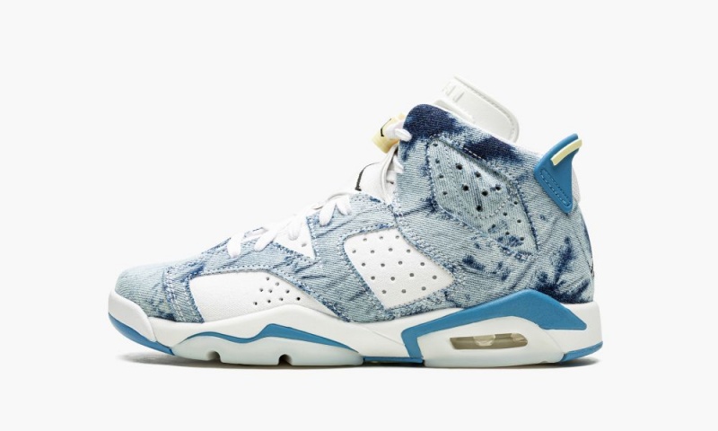 Nike Air Jordan 6 Retro GS \'Washed Denim\' Lasten Kengät Valkoinen Sininen Mustat | 946OPAJBM