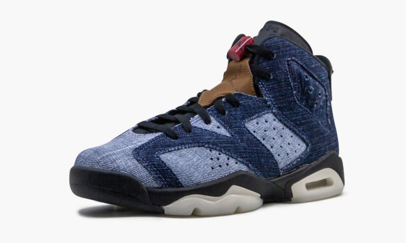 Nike Air Jordan 6 Retro (GS) 'Washed Denim' Lasten Kengät Sininen Mustat Pesu | 716CVEGDU