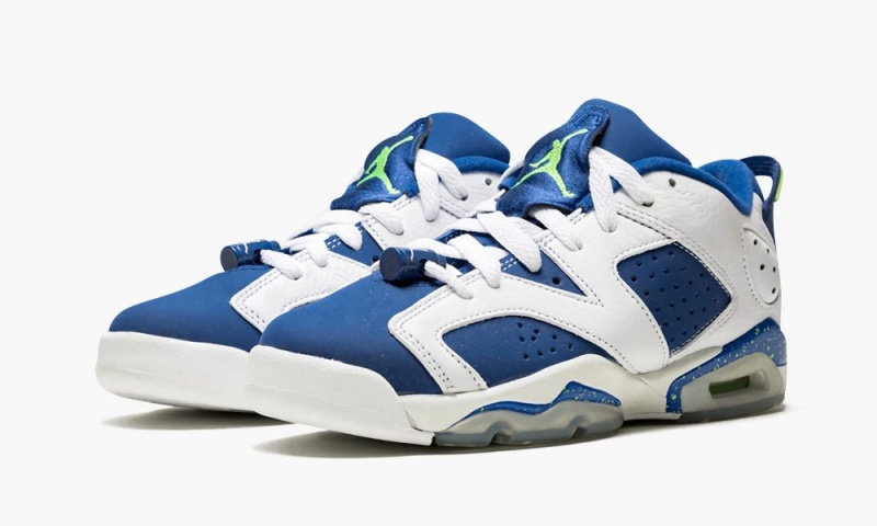 Nike Air Jordan 6 Retro Low BG 'Seahawks' Lasten Kengät Valkoinen Vihreä Sininen | 819CSUHIQ