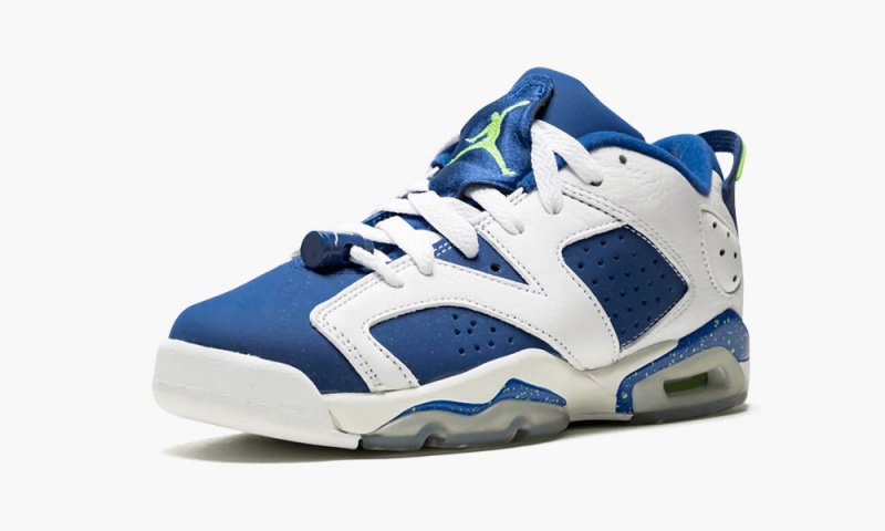 Nike Air Jordan 6 Retro Low BG 'Seahawks' Lasten Kengät Valkoinen Vihreä Sininen | 819CSUHIQ