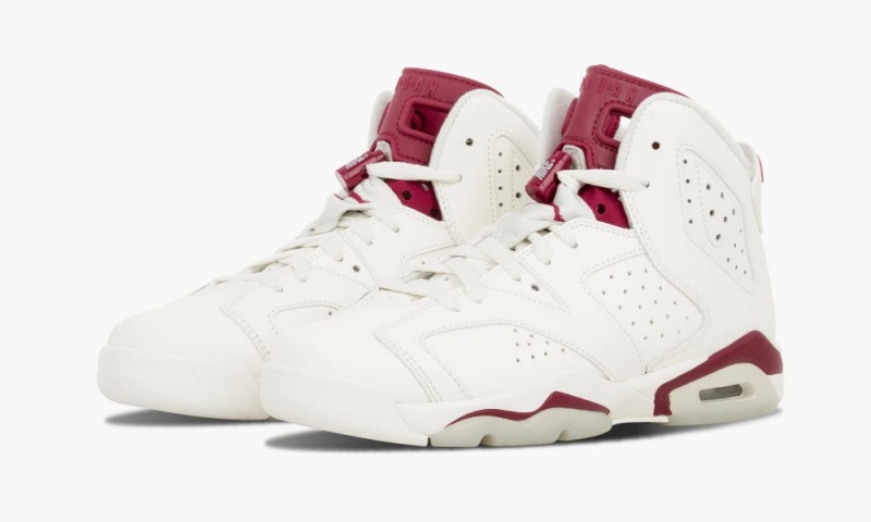 Nike Air Jordan 6 Retro OG BG 'Maroon' Lasten Kengät Valkoinen Viininpunainen | 563WDMQXP