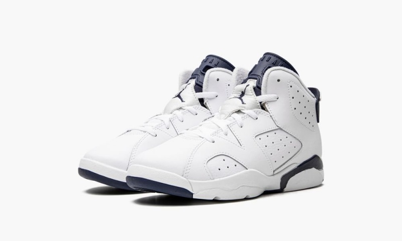 Nike Air Jordan 6 Retro PS 'Midnight Navy 2022' Lasten Kengät Valkoinen Laivastonsininen | 043TKMNSA