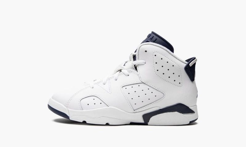 Nike Air Jordan 6 Retro PS \'Midnight Navy 2022\' Lasten Kengät Valkoinen Laivastonsininen | 043TKMNSA
