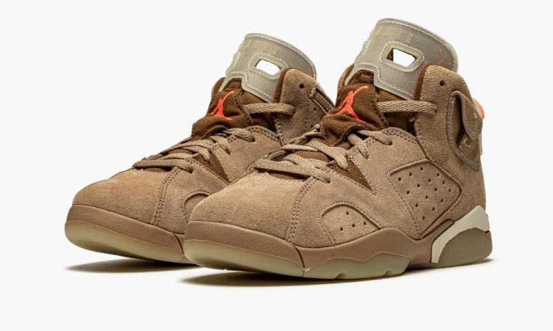 Nike Air Jordan 6 Retro PS 'Travis Scott - British Khaki' Lasten Kengät Khaki Vaalean | 693LSZMWN