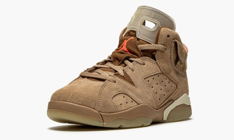 Nike Air Jordan 6 Retro PS 'Travis Scott - British Khaki' Lasten Kengät Khaki Vaalean | 693LSZMWN