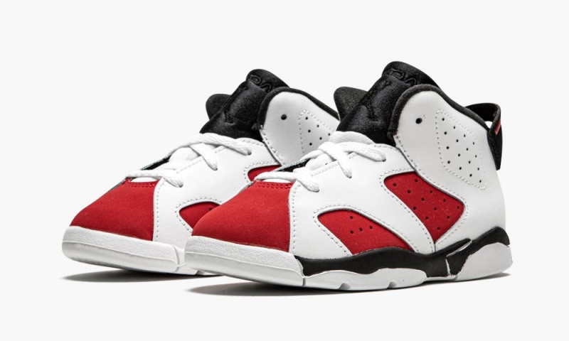 Nike Air Jordan 6 Retro TD 'Carmine 2021' Lasten Kengät Valkoinen Mustat Punainen | 453NDSHKX