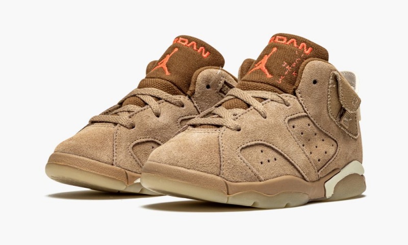 Nike Air Jordan 6 Retro TD 'Travis Scott - British Khaki' Lasten Kengät Khaki Vaalean | 965MWDXZP