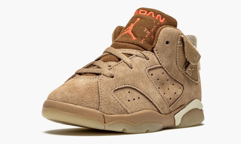 Nike Air Jordan 6 Retro TD 'Travis Scott - British Khaki' Lasten Kengät Khaki Vaalean | 965MWDXZP