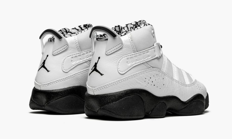 Nike Air Jordan 6 Rings PS 'Black / White' Lasten Kengät Valkoinen Mustat Metal Kultaiset | 126ZMFJIG