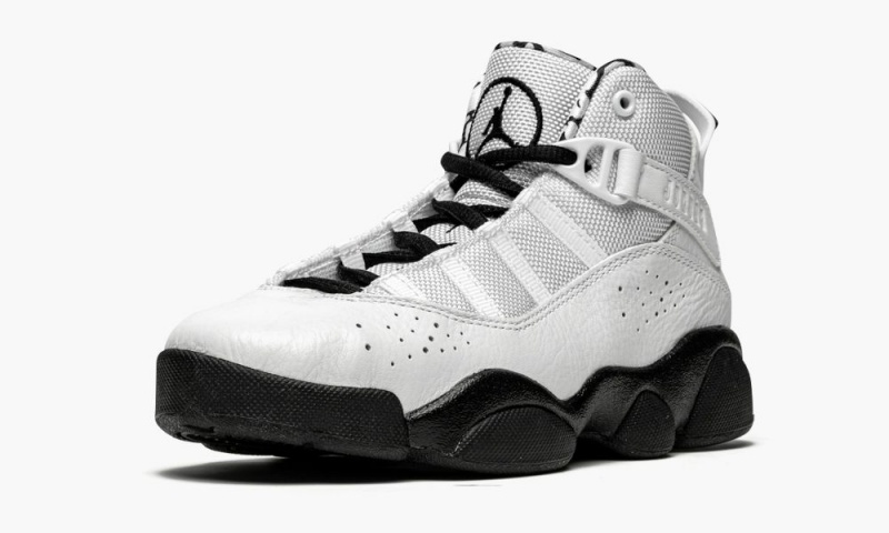 Nike Air Jordan 6 Rings PS 'Black / White' Lasten Kengät Valkoinen Mustat Metal Kultaiset | 126ZMFJIG