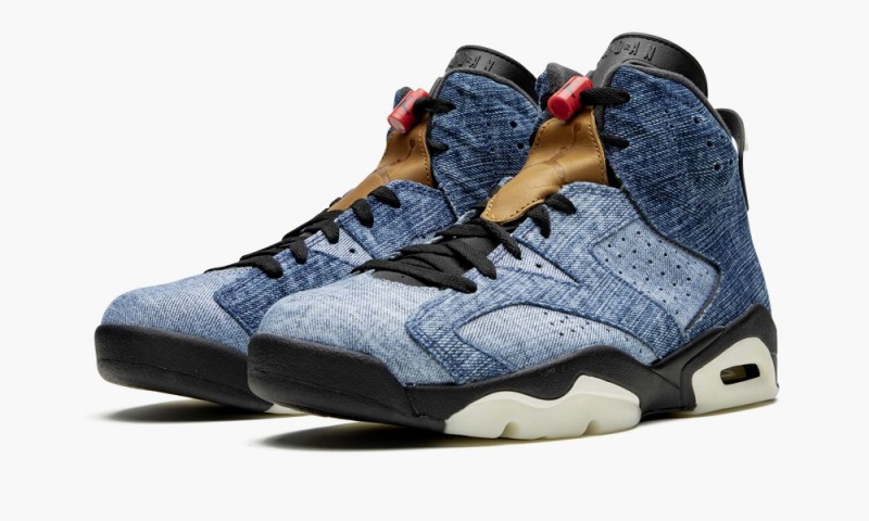 Nike Air Jordan 6 'Washed Denim' Miesten Kengät Mustat Punainen | 853DJVXZT