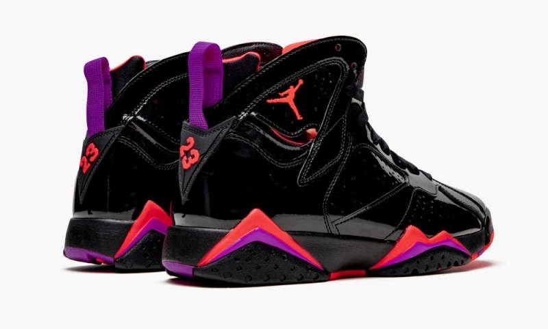 Nike Air Jordan 7 'Black Kiiltonahka Nahkaiset' Naisten Kengät Mustat Vaaleanpunainen Tummanharmaat | 540EJZADB