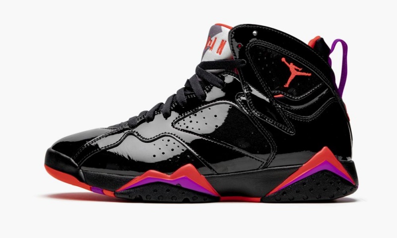Nike Air Jordan 7 \'Black Kiiltonahka Nahkaiset\' Naisten Kengät Mustat Vaaleanpunainen Tummanharmaat | 540EJZADB