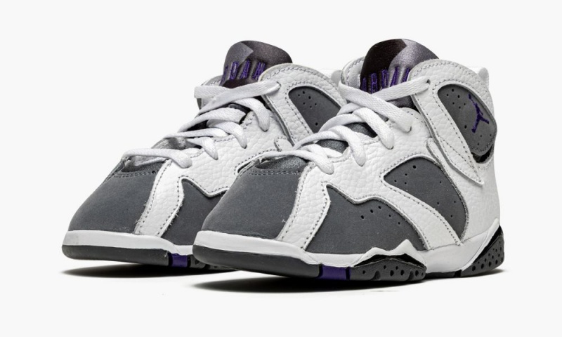 Nike Air Jordan 7 Retro BT 'Flint' Lasten Kengät Valkoinen Violetit Harmaat | 294QTGLCS