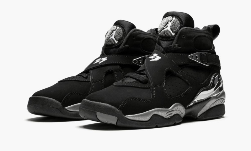 Nike Air Jordan 8 Retro BG 'Chrome' Lasten Kengät Mustat Valkoinen Syvä Harmaat | 673WMLXEU