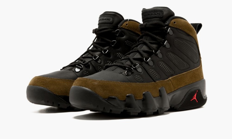 Nike Air Jordan 9 Retro Boot NRG Miesten Kengät Mustat Vaaleanoliivinvihreä Punainen | 013YAVTKD