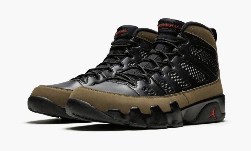 Nike Air Jordan 9 Retro 'Olive' Miesten Kengät Mustat Punainen Vaaleanoliivinvihreä | 923DZJUOH