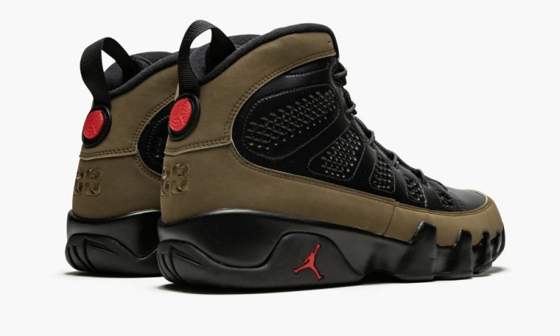 Nike Air Jordan 9 Retro 'Olive' Miesten Kengät Mustat Punainen Vaaleanoliivinvihreä | 923DZJUOH