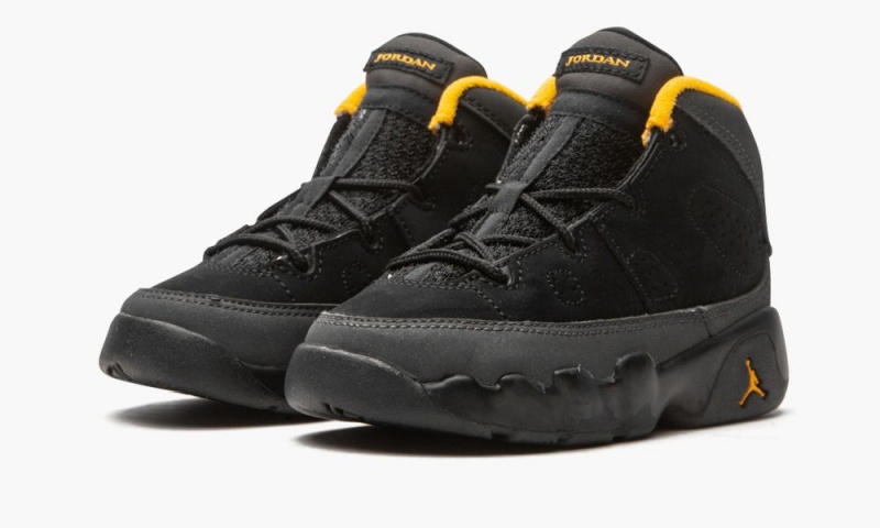 Nike Air Jordan 9 Retro TD 'University Gold' Lasten Kengät Mustat Tummanharmaat | 130LAHDKU