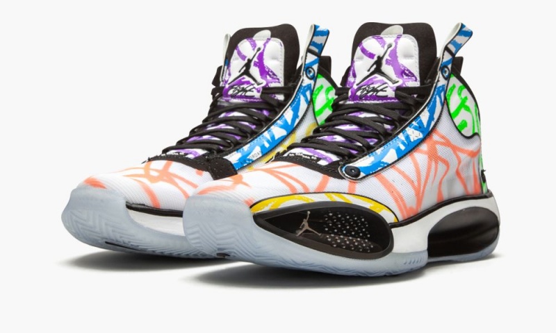 Nike Air Jordan XXXIV 'Zion Williamson-Coloring Book' Miesten Kengät Valkoinen Mustat Monivärinen | 372HJRLVD