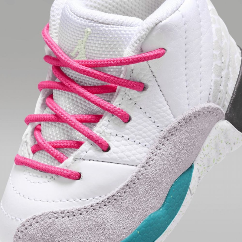 Nike Jordan 12 Retro Lasten Kengät Valkoinen Violetit Vihreä | 645JWUEBX
