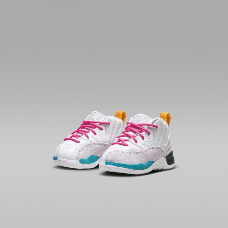 Nike Jordan 12 Retro Lasten Kengät Valkoinen Violetit Vihreä | 645JWUEBX