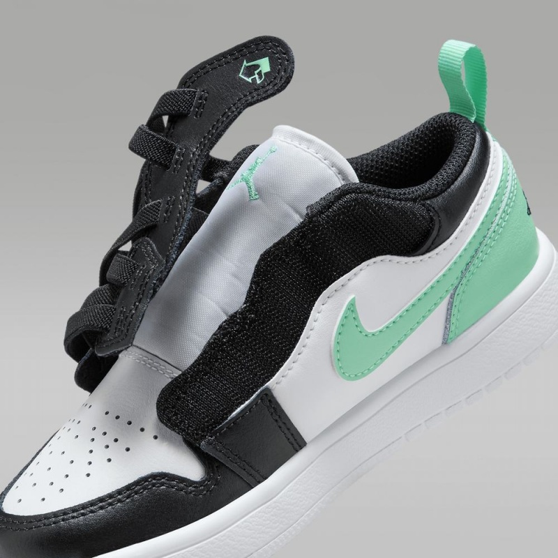 Nike Jordan 1 Low Alt Lasten Kengät Mustat Valkoinen Vihreä | 678YWLVZI