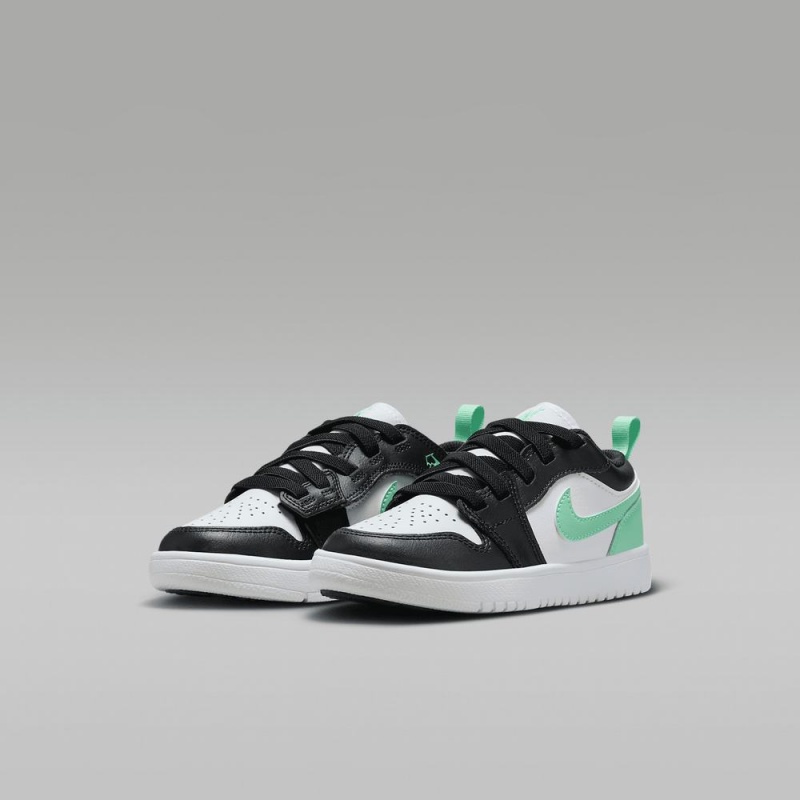 Nike Jordan 1 Low Alt Lasten Kengät Mustat Valkoinen Vihreä | 678YWLVZI