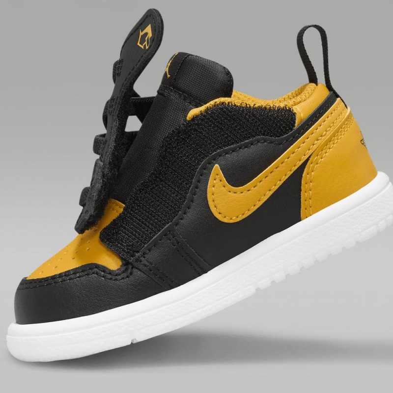 Nike Jordan 1 Low Alt Lasten Kengät Mustat Keltainen | 312ROJSNT