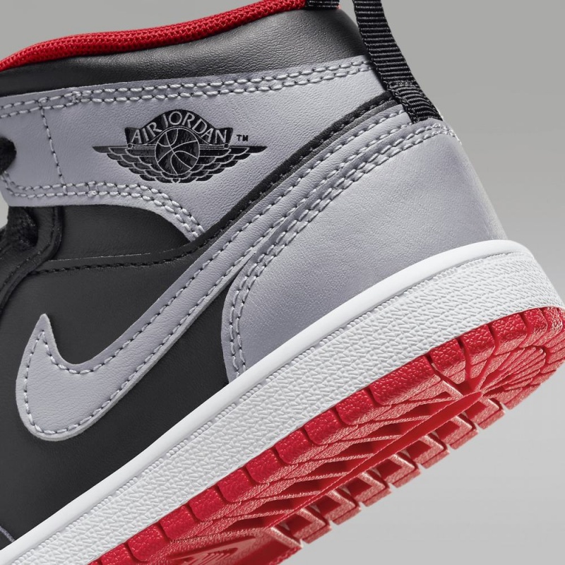 Nike Jordan 1 Mid Lasten Kengät Harmaat Mustat | 953CGZWPK