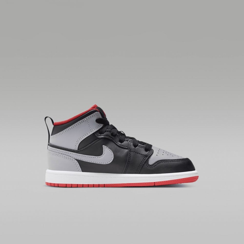 Nike Jordan 1 Mid Lasten Kengät Harmaat Mustat | 953CGZWPK