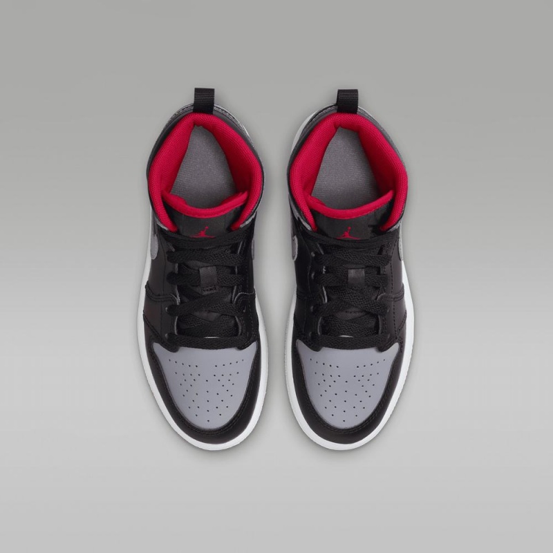 Nike Jordan 1 Mid Lasten Kengät Harmaat Mustat | 953CGZWPK