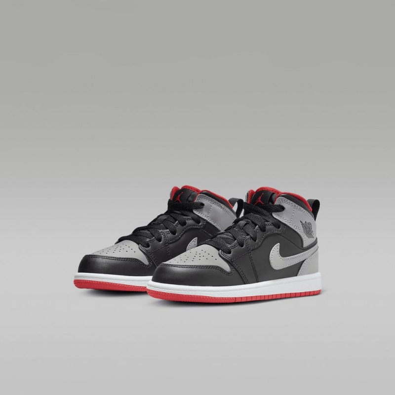 Nike Jordan 1 Mid Lasten Kengät Harmaat Mustat | 953CGZWPK