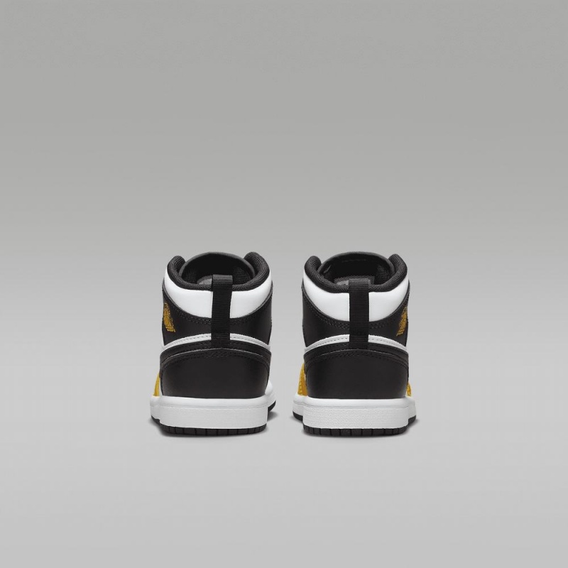 Nike Jordan 1 Mid Lasten Kengät Keltainen Mustat Valkoinen | 846TVGUJO