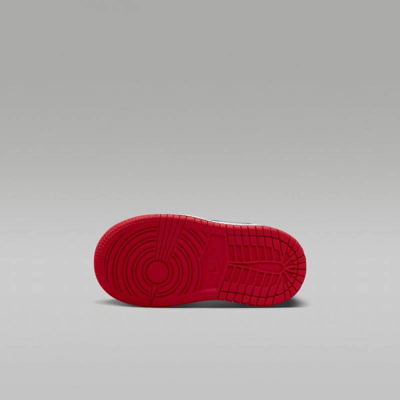 Nike Jordan 1 Mid Lasten Kengät Mustat Harmaat Punainen | 631PZMAEF