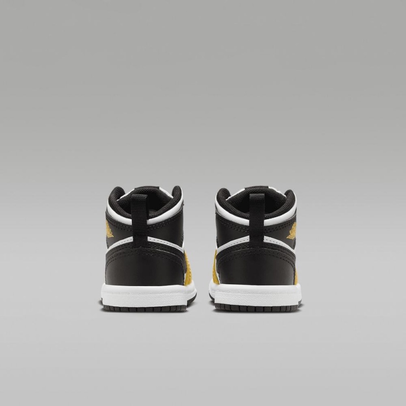 Nike Jordan 1 Mid Lasten Kengät Mustat Keltainen | 236PUBLAJ