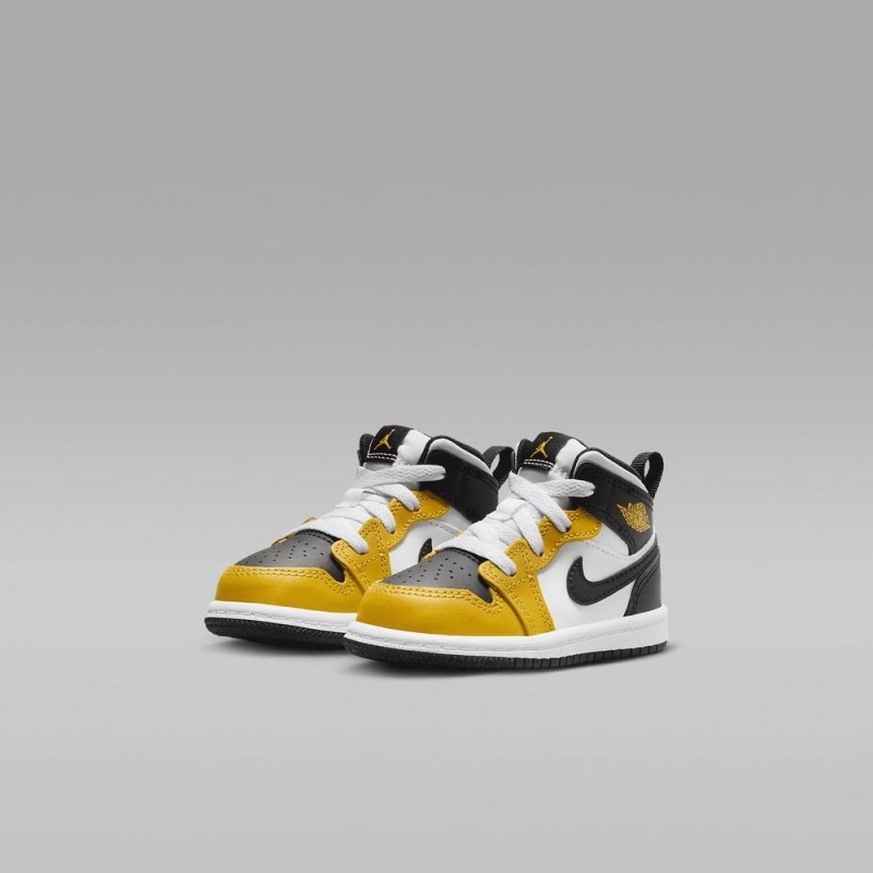 Nike Jordan 1 Mid Lasten Kengät Mustat Keltainen | 236PUBLAJ