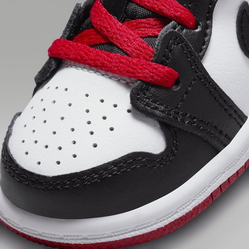 Nike Jordan 1 Mid Lasten Kengät Mustat Valkoinen Punainen | 791LKNBJD