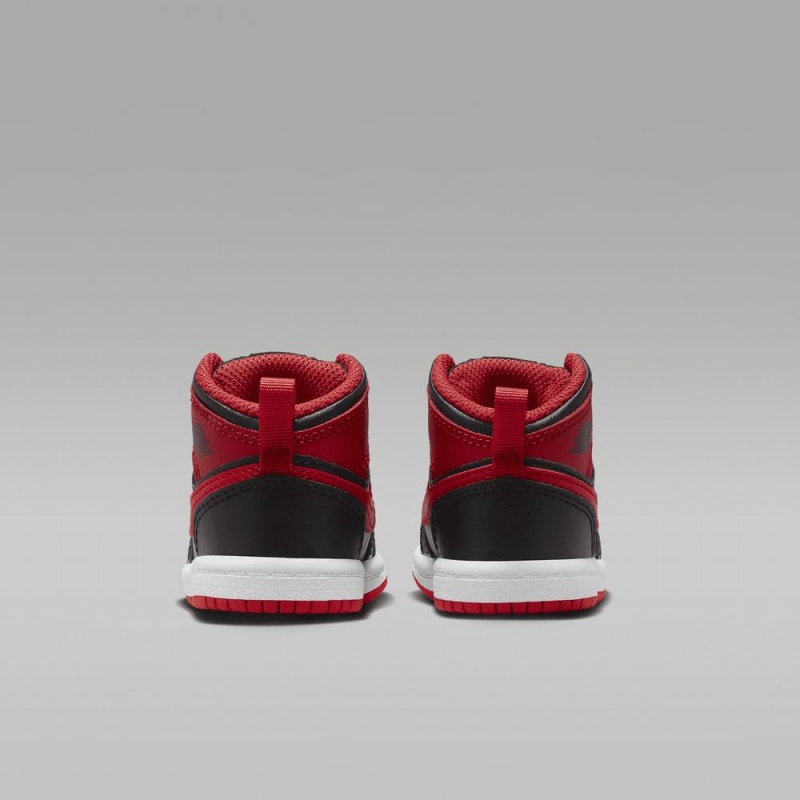 Nike Jordan 1 Mid Lasten Kengät Punainen Mustat | 962QCAWNP