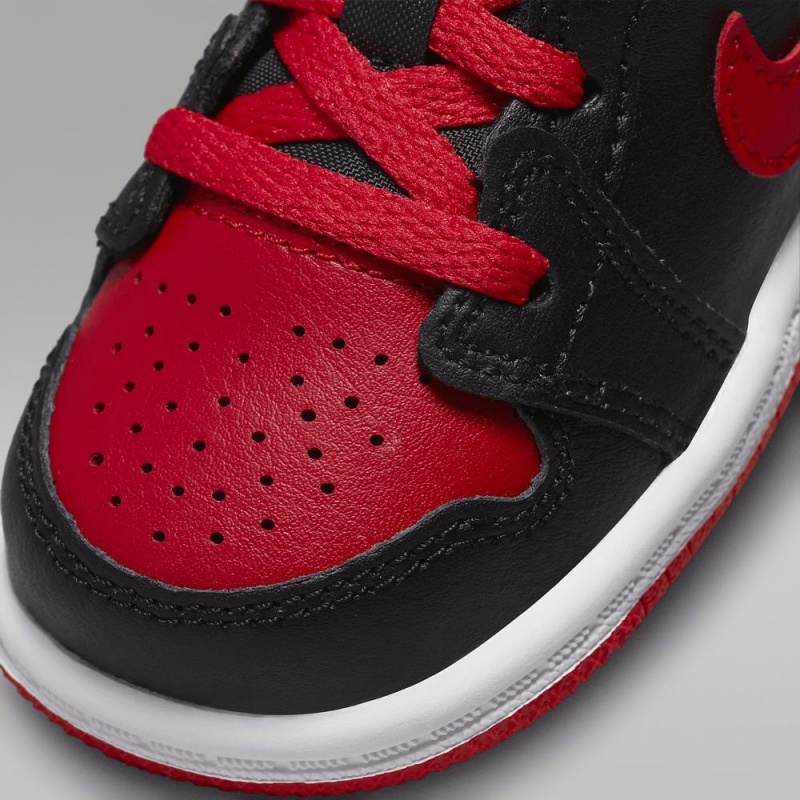 Nike Jordan 1 Mid Lasten Kengät Punainen Mustat | 962QCAWNP