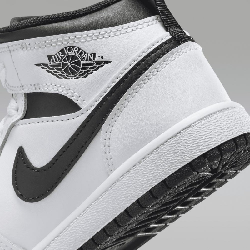 Nike Jordan 1 Mid Lasten Kengät Valkoinen Mustat | 961SJOFAU